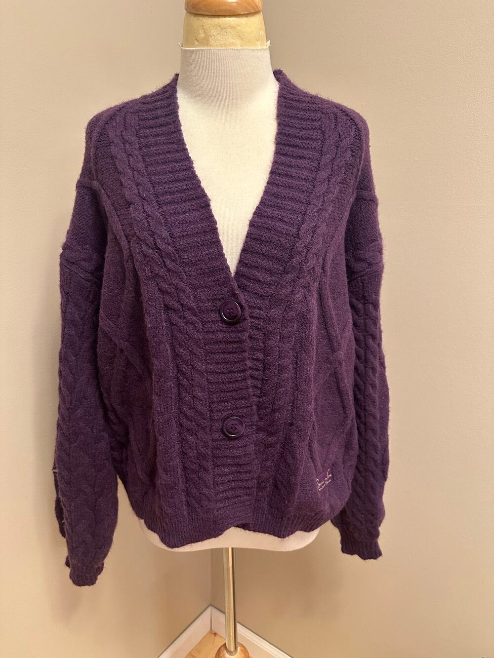 Taylor Swift Speak Now Taylor's Version Purple Cable Knit Cardigan Sz XS/S